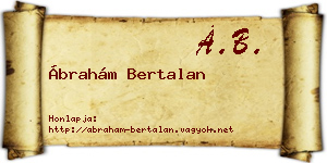 Ábrahám Bertalan névjegykártya