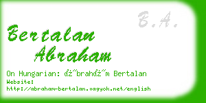 bertalan abraham business card